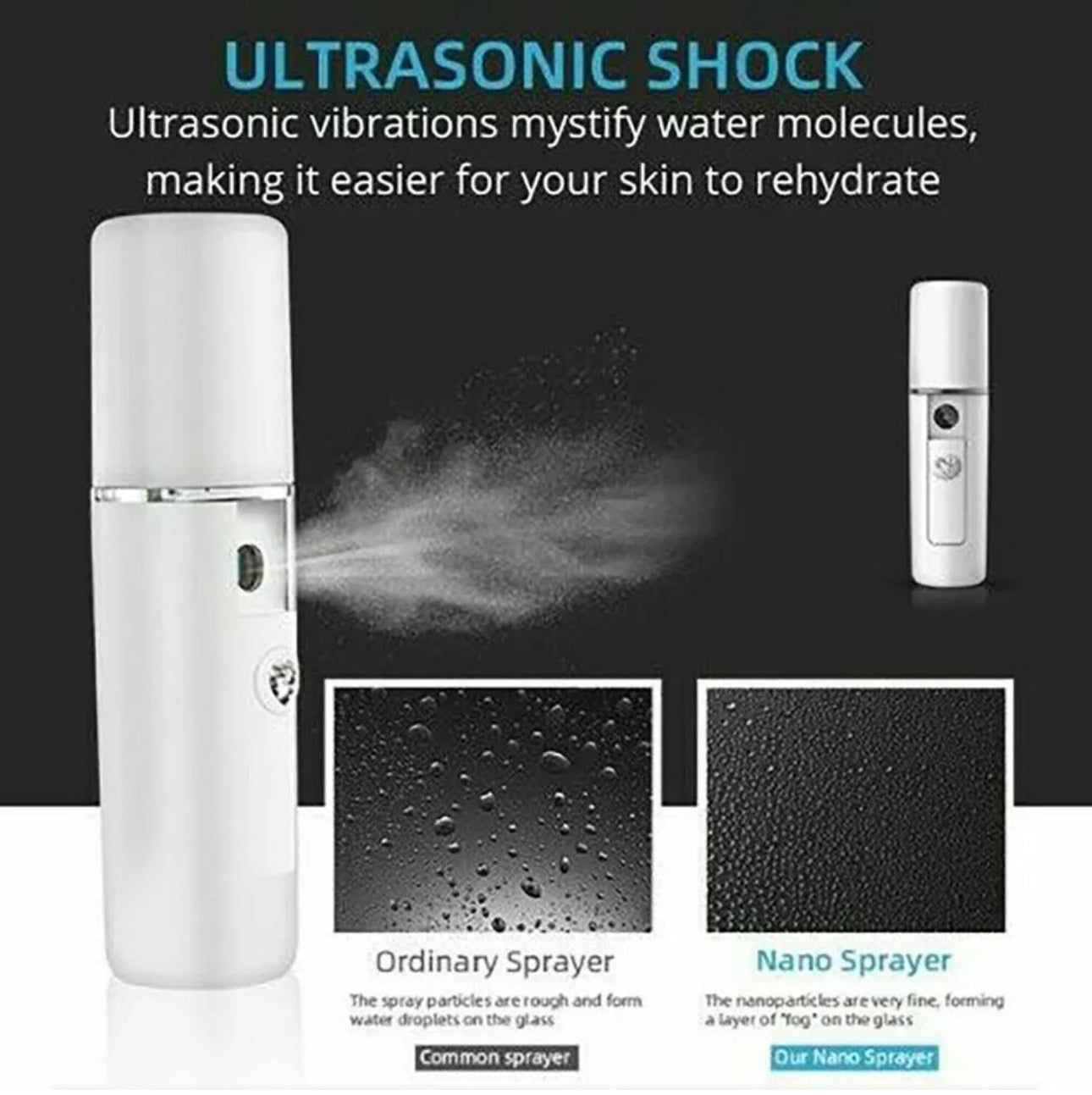 Delicate Daisys Nano Mister handheld facial steamer for deep hydration, enhanced serum absorption, and dewy skin glow